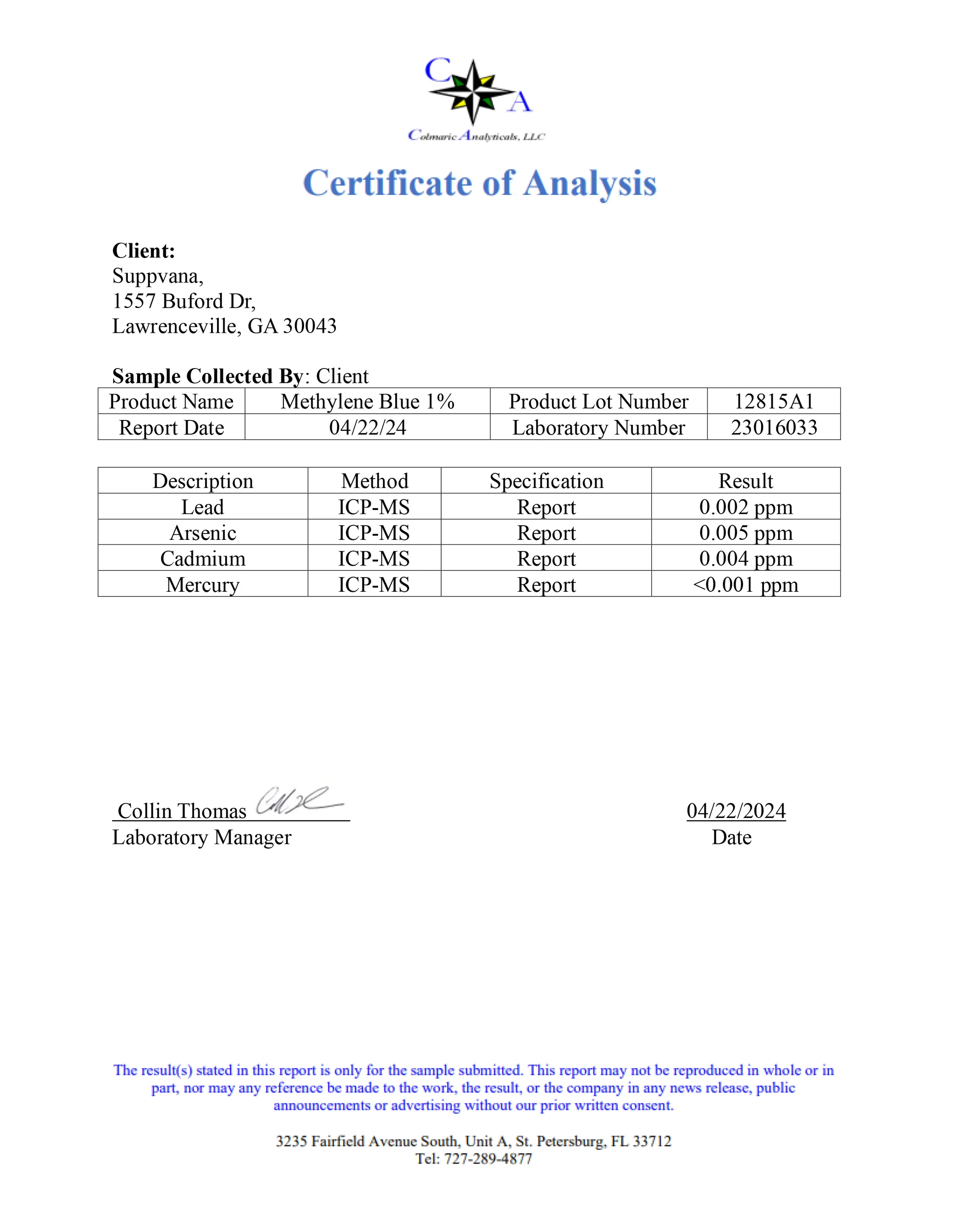 Methylene Blue 1% - USP (Pharmaceutical) Grade - 60ml - Image 3